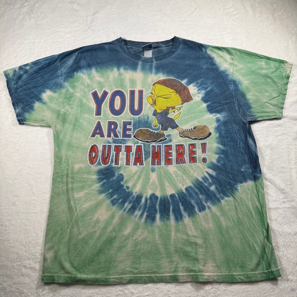 Tops - Vintage Looney Tunes Tweety Bird "You Are Outta Here!" Tie-Dye T-shirt